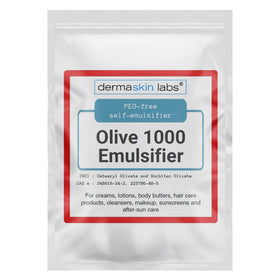 Dermaskin Labs front package showing Olive 1000 emulsifier and certification