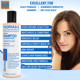 Dermasolve shampoo foam texture demonstrating gentle lather and cleansing