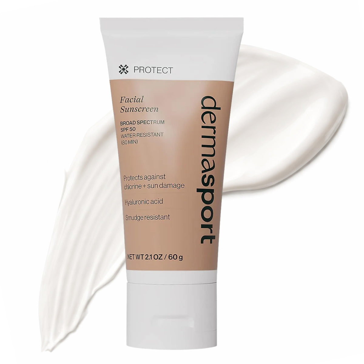 Dermasport front packaging showing SPF 50 protection and sporty design benefit