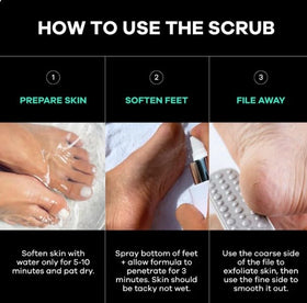 Dermasuri rasp in use on heel removing dead skin for smoother feet