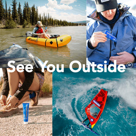 DERMATONE tube staged with sunglasses and towel for outdoor-ready protection
