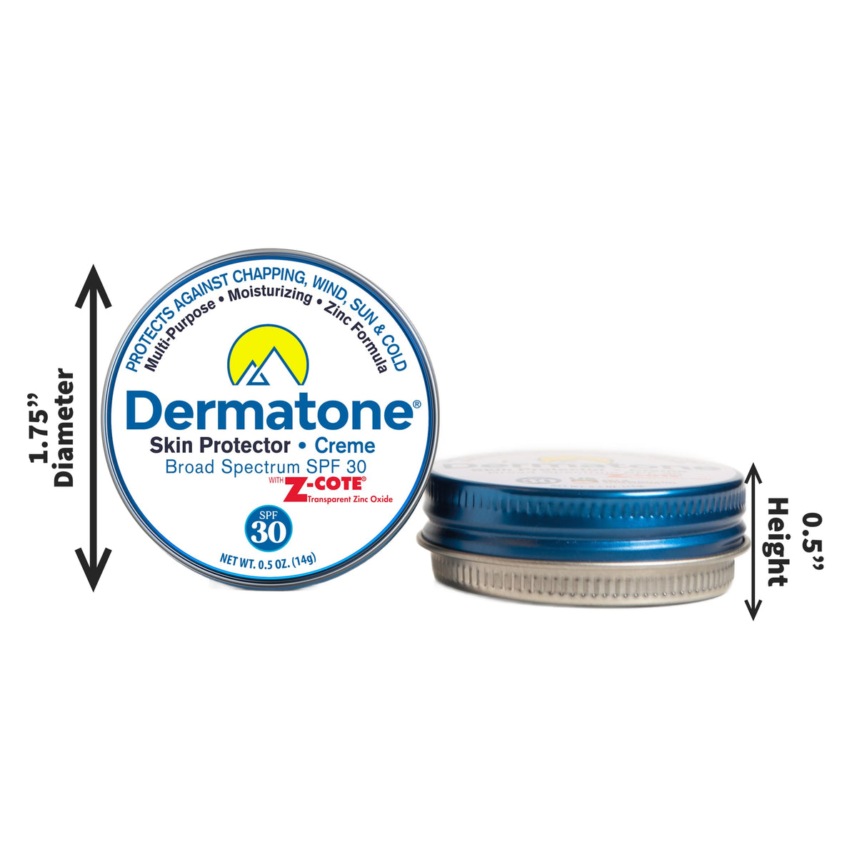 DERMATONE applied during skiing to protect skin from wind and sun