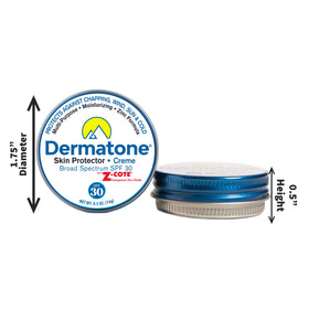 DERMATONE applied during skiing to protect skin from wind and sun