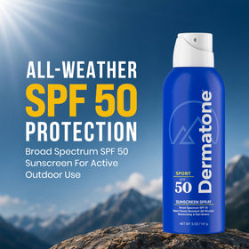 DERMATONE spray action in hand demonstrating quick, even coverage