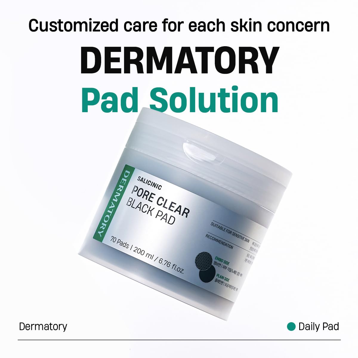 DERMATORY pad applied to nose demonstrating blackhead care