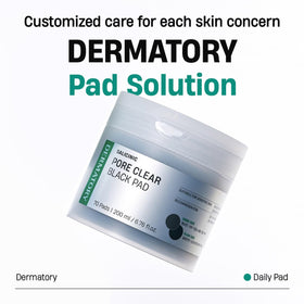 DERMATORY pad applied to nose demonstrating blackhead care