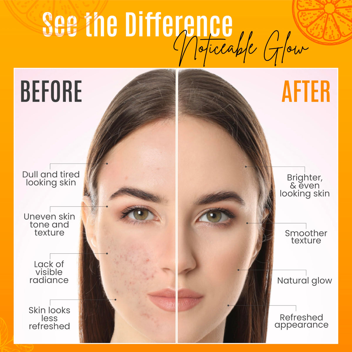 DERMAXGEN before and after skin sample showcasing visible brightening and texture improvement