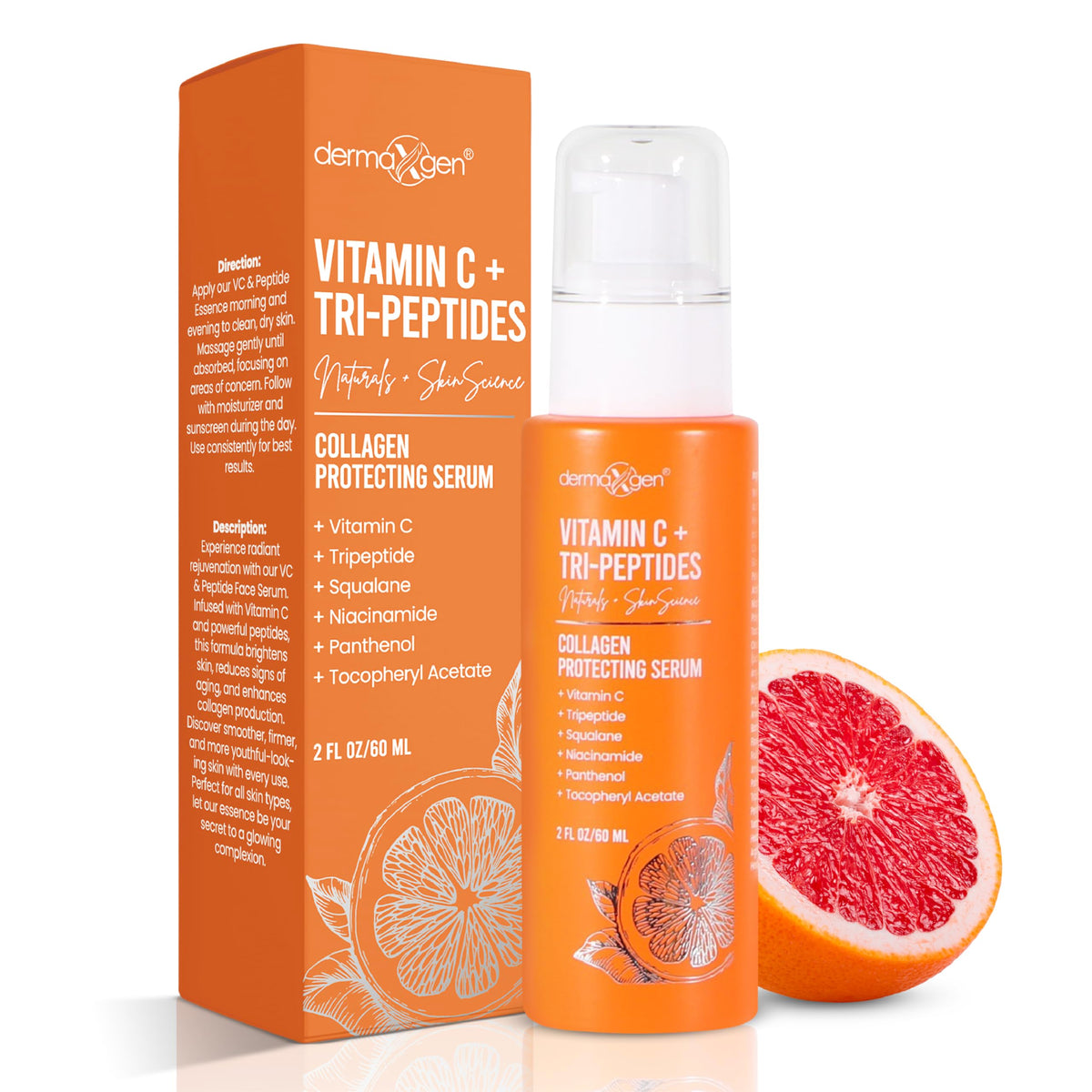 DERMAXGEN front bottle showing packaging and clear branding for shelf appeal