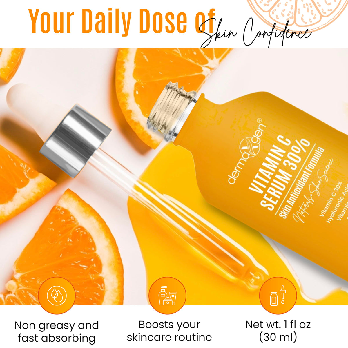 DERMAXGEN bottle on bathroom vanity styled for daily skincare routine inspiration
