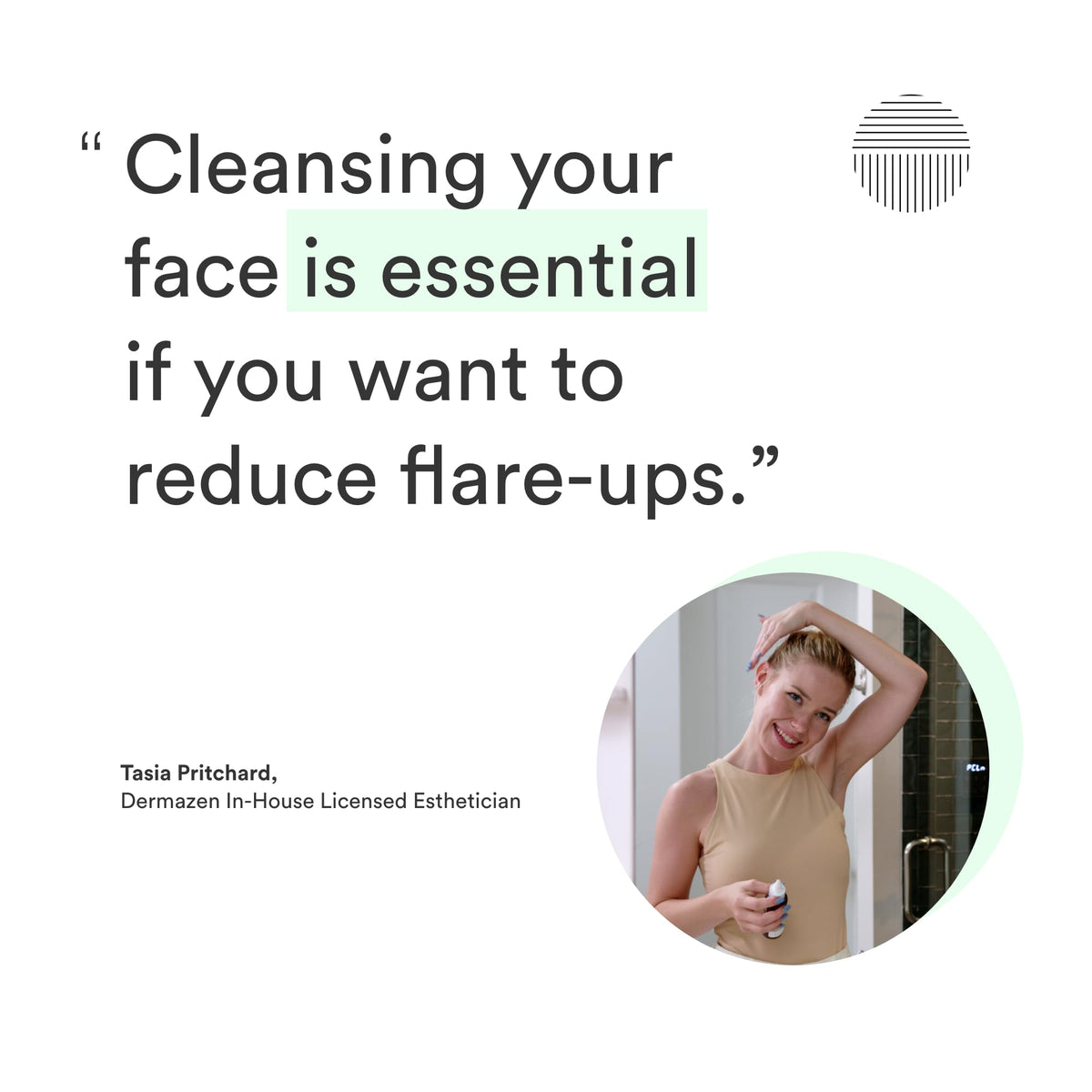 Dermazen bottle on bathroom counter demonstrating daily routine convenience
