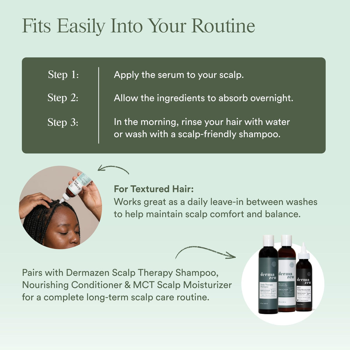 Dermazen 4oz next to ruler to show bottle size and travel-friendly benefit