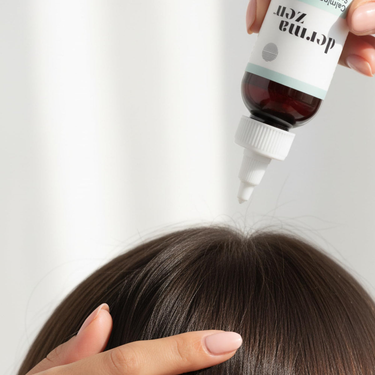 Dermazen used on beard and brows to reduce flaking and soothe skin