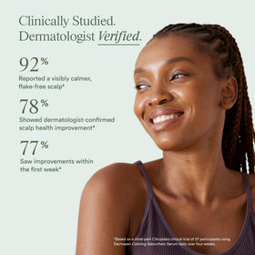 Dermazen being applied to scalp targeting flakes and calming irritation