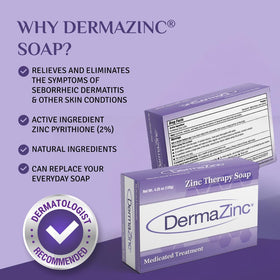DermaZinc bar next to a ruler to show size and convenient portability
