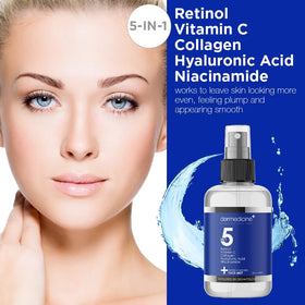 Dermedicine closeup spray nozzle emitting fine mist for quick hydration