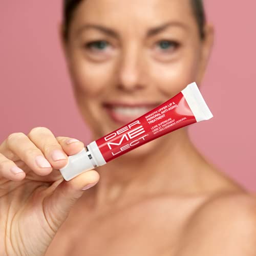 Dermelect application on upper lip demonstrating precise dotting method for focused results