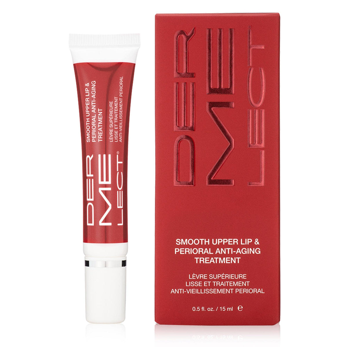 Dermelect front packaging view showing compact travel-friendly jar benefit precise treatment