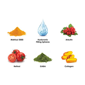 Dermelect ingredient label close-up highlighting Matrixyl and arbutin for brightening benefit