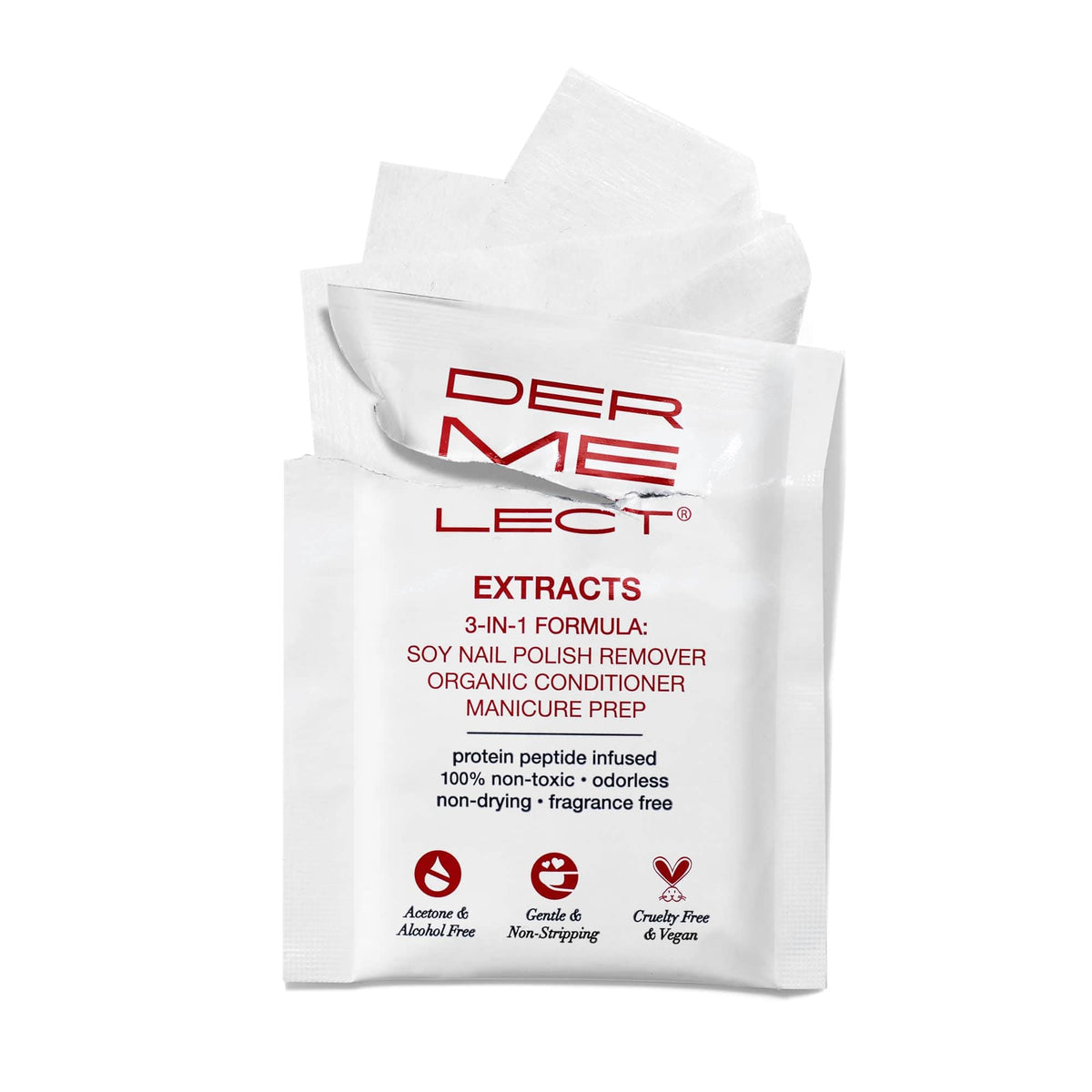 Dermelect wipes on vanity with polish, professional-looking manicure prep