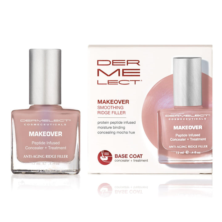 Dermelect bottle front packaging showing mocha tint and benefits