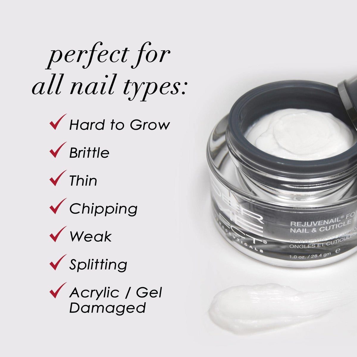 Dermelect applied to cuticle demonstrating easy absorption and soothing benefit