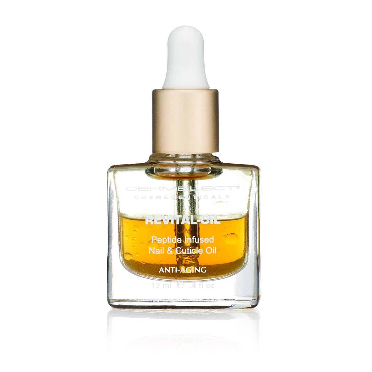 Dermelect Revital-oil applied to cuticle demonstrating softening and smoothing benefits