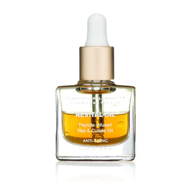 Dermelect Revital-oil applied to cuticle demonstrating softening and smoothing benefits