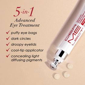 Dermelect close-up of cool-tip applicator soothing puffiness instantly