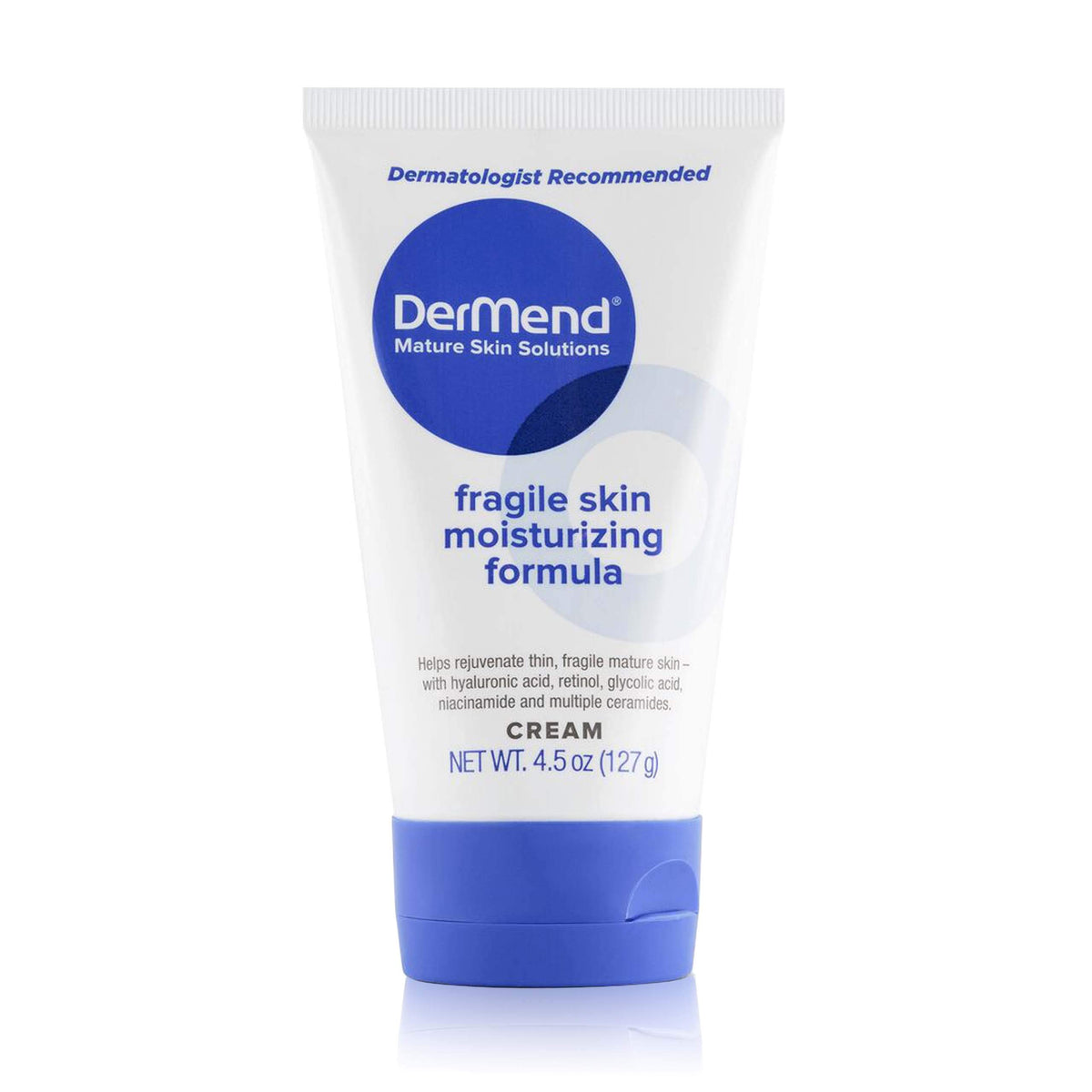 Dermend front tube 4.5oz showing packaging and usage benefit
