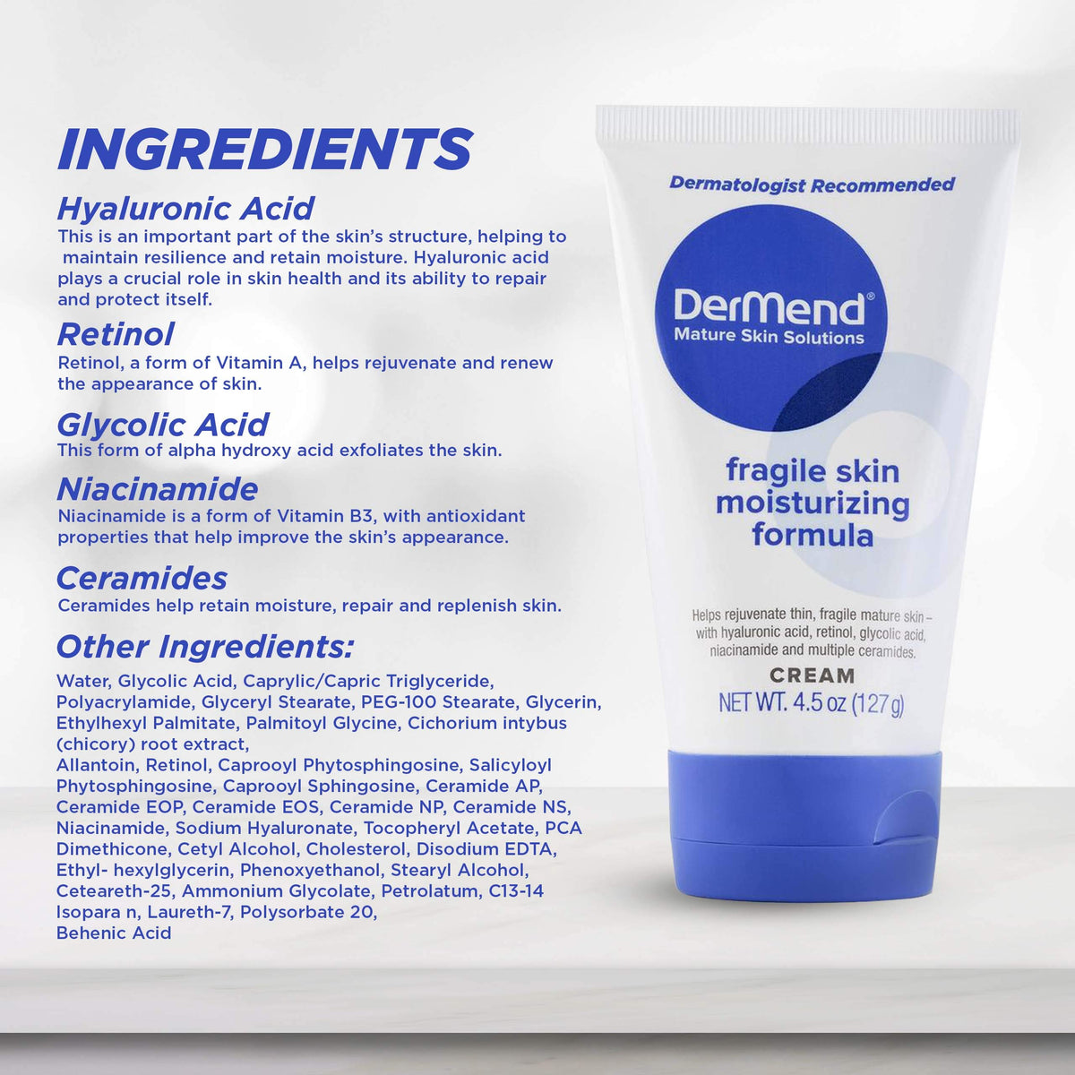Dermend ceramides ingredient visual emphasizing barrier support