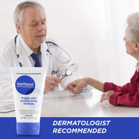 Dermend label close-up with directions and skin-strengthening benefit