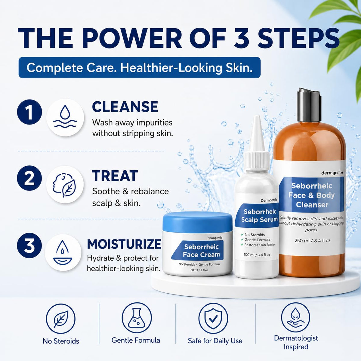 Dermgentle cleanser lather in hand demonstrating gentle foam that cleanses without dryness
