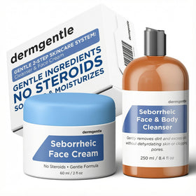 Dermgentle kit front packaging showing product pair and benefits