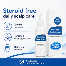 Dermgentle serum texture on fingertip demonstrating lightweight feel