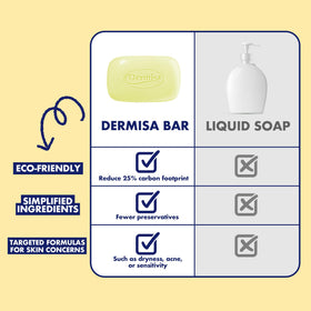 Dermisa bar in hand for scale, demonstrates compact travel size
