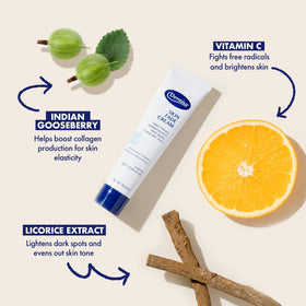 Dermisa ingredients display with vitamin C and licorice for brightening