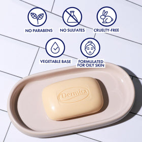 Dermisa sulfur bar staged in bathroom displaying everyday use benefit