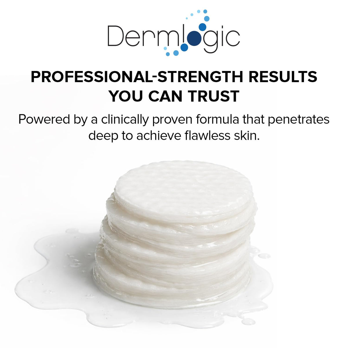 Dermlogic active ingredients label highlighting triple-acid benefit