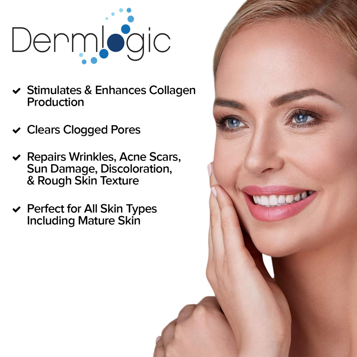Dermlogic pad in hand for scale showing convenient single-use benefit