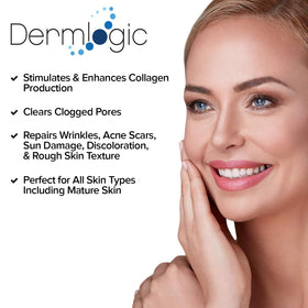 Dermlogic pad in hand for scale showing convenient single-use benefit