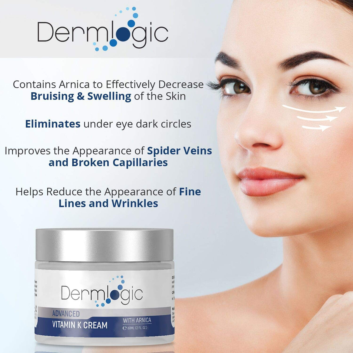 Dermlogic cream texture close-up demonstrating smooth, fast-absorbing hydration