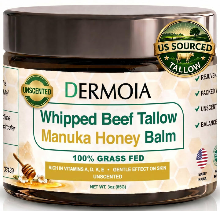 DERMOIA jar front label showing clean unscented branding and benefit