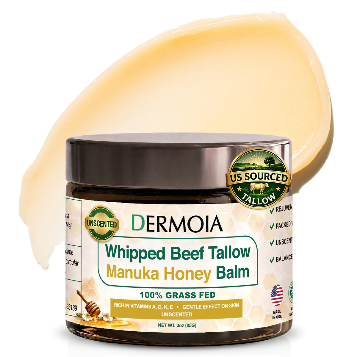 DERMOIA jar on bathroom shelf illustrating everyday skincare use