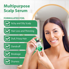 DERMOIA serum applied to scalp demonstrating targeted soothing application