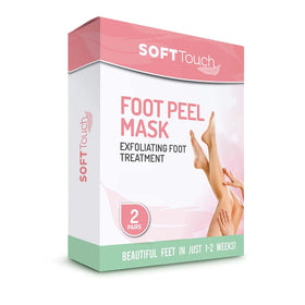 Dermora front packaging showing two foot peel booties and brand for clear product ID and benefit