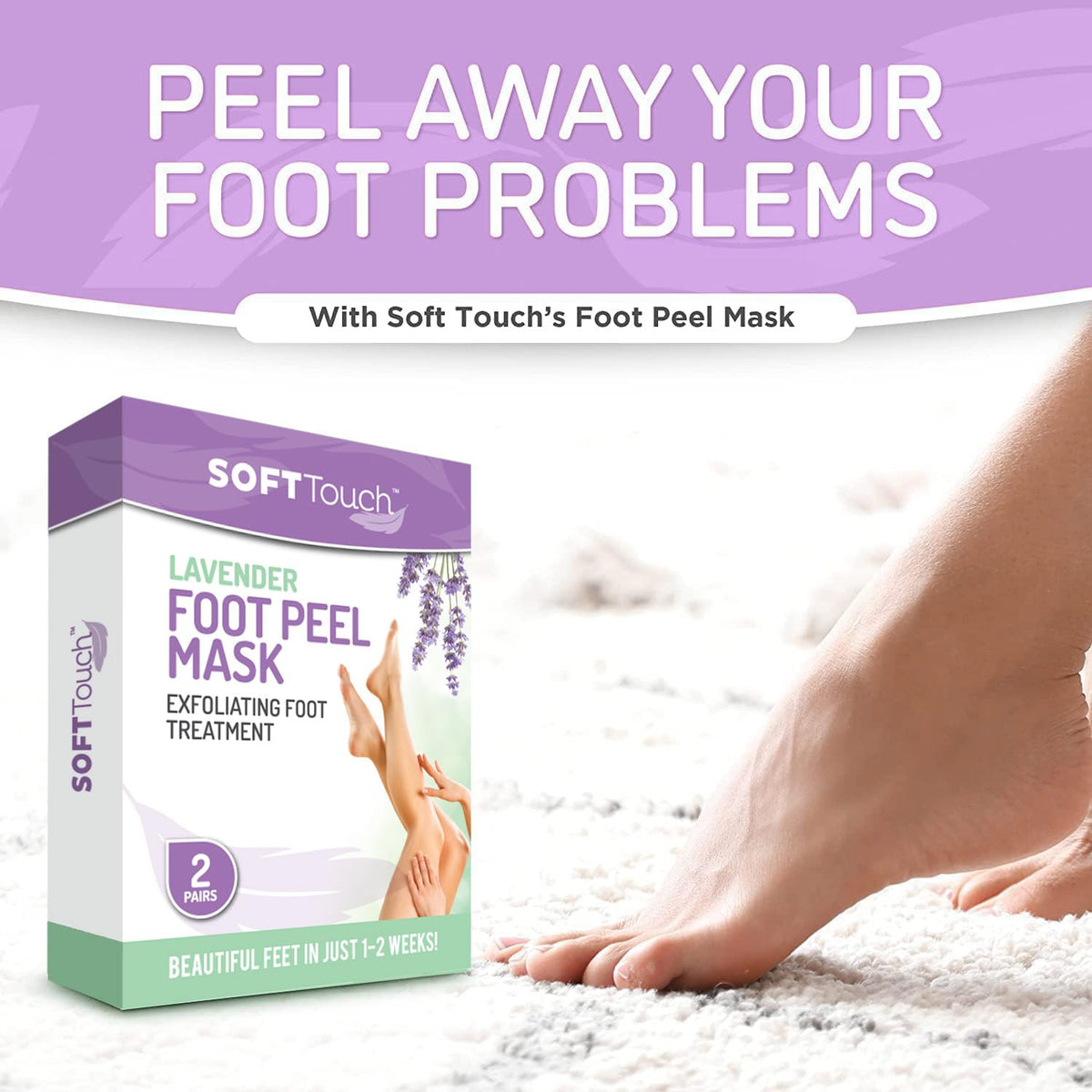 Dermora boot-style mask interior filled with exfoliating formula for easy application