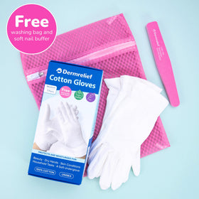 Dermrelief close-up cotton texture highlighting soft breathable fabric benefit