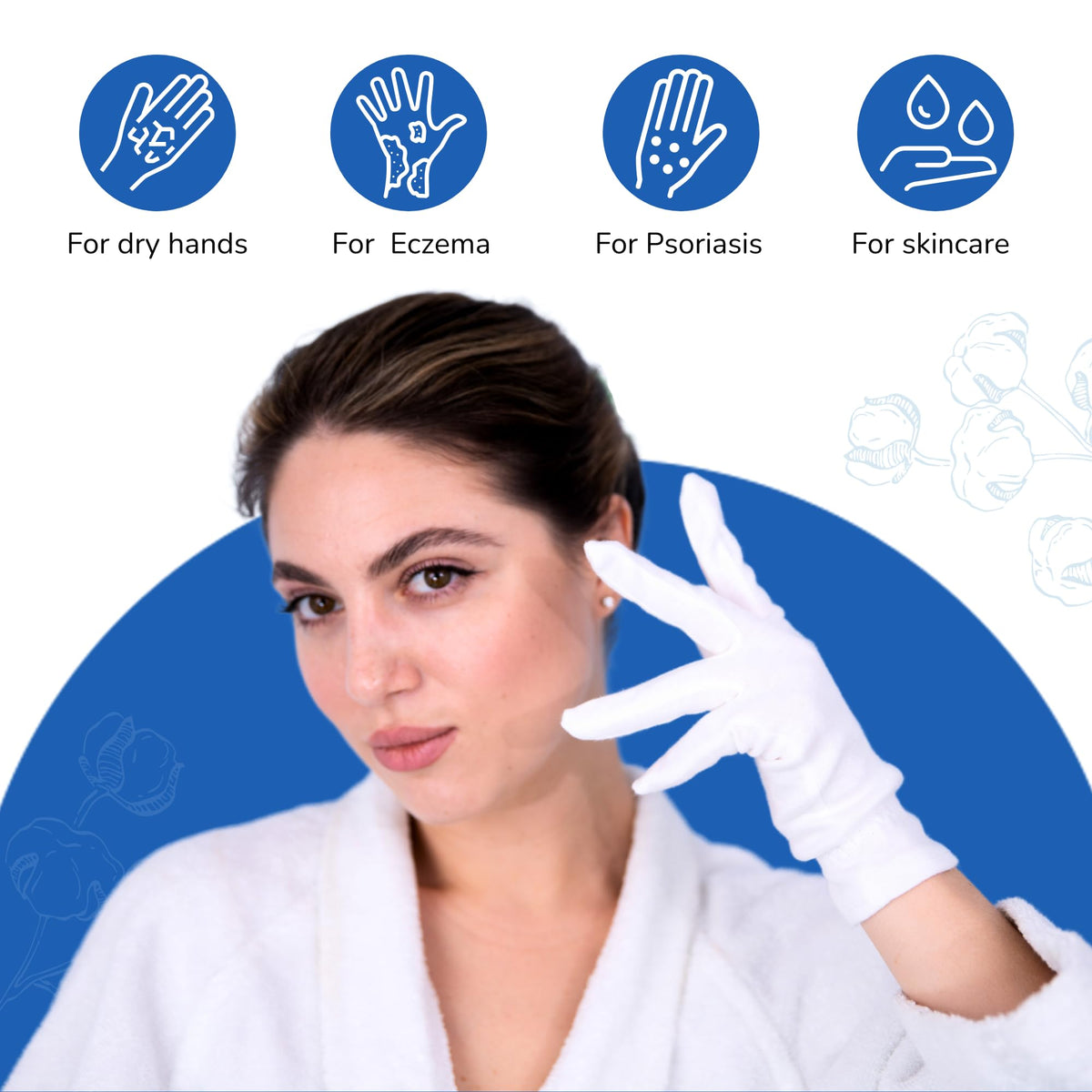 Dermrelief lifestyle bedtime use gloves applied after cream for overnight hydration