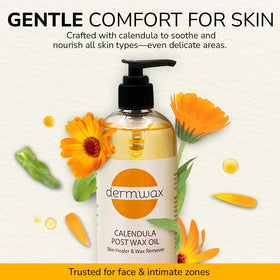 Dermwax oil texture drop on skin demonstrating fast absorption benefit