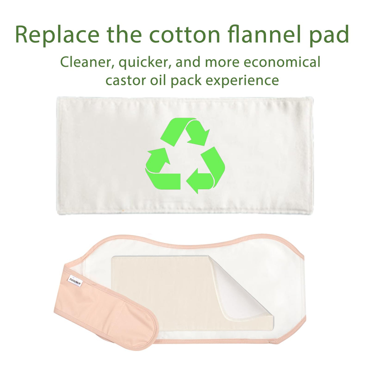 DEROWN saturated flannel with castor oil demonstrating absorbency